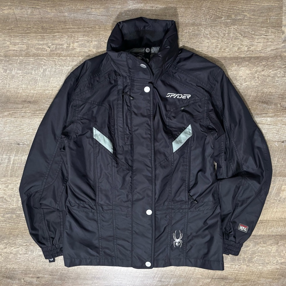Spyder Ski Jacket Women's 8 Full Zip Black Waterproof Insulated XTL 10k